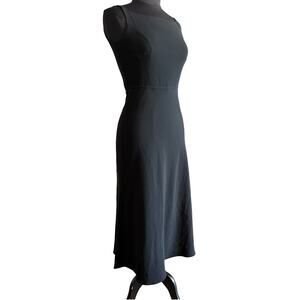 Vintage Max Mara Black Tank Midi A Line Dress 6